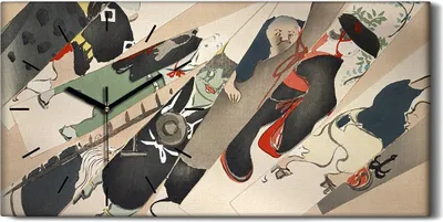 Produktbild von Küche Wohnzimmer Wand Leinwand Uhr 60x30 Malerei Abstrakte Kunst Asiatisch - schwarze Hände