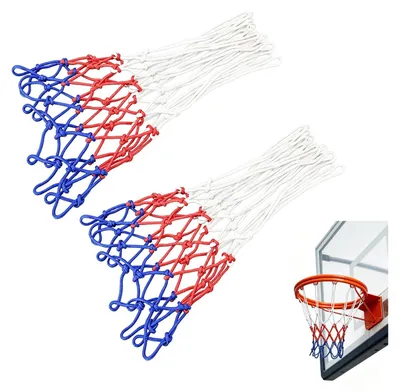 Obrázek produktu pro 2 kusy profesionální basketbalové sítě, 12 ok, odolné povětrnostním vlivům, náhrada za standardní velikost