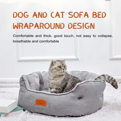 Produktbild von Hundebett für kleine Hunde, Katzenbetten für Hauskatzen, waschbares Welpenschlafbett mit Rutschfester Unterseite, wärmendes, weiches und beruhigendes Haustierbett