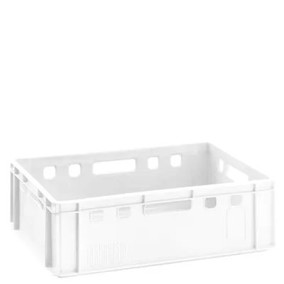 Produktbild von Fleischkiste E2 weiß 60x40x20cm Lagerkiste Eurobox aus Deutschland lebensmittelecht, robust, stapelbar