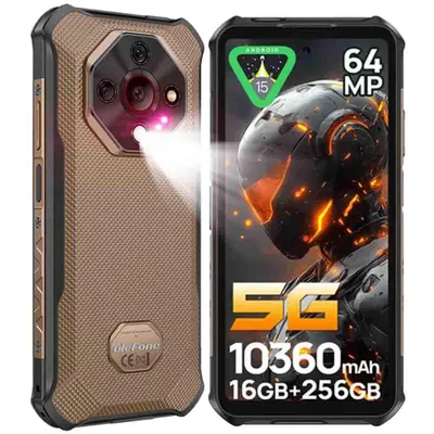 Produktbild von Ulefone Armor X16 Pro 5G Outdoor Handy Android 16 - 16GB+256GB Dimensity 6300 - 10360mAh 6,56"/120Hz 64MP NFC Outdoor Smartphone - Gold