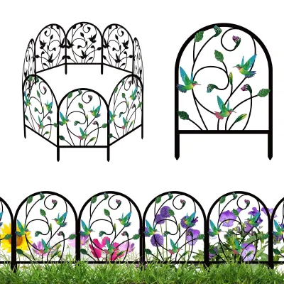 Immagine prodotto di Set di 8 recinzioni decorative per il giardino, con motivi di farfalle e fiori