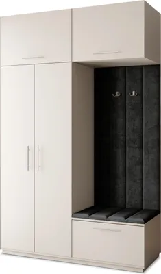Produktbild von Masseno Garderobe-Set REMA 150/240/60 cm Modern Garderobenschrank Kaschmir, Veloursstoff MONOLITH 95 (Schwarz)