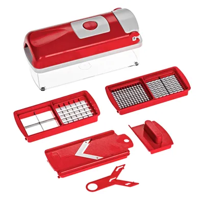 Image de Genius Nicer Dicer Smart Set de 6 pièces - Coupe-légumes pour cubes, bâtonnets, tranches, lanières & quartiers - Coupe-oignons Hachoir