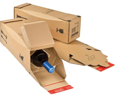 Produktbild von Flaschenversandkarton CP181.101 IM:74x74x305mm 1 Flasche braun Packung mit 10 Stück