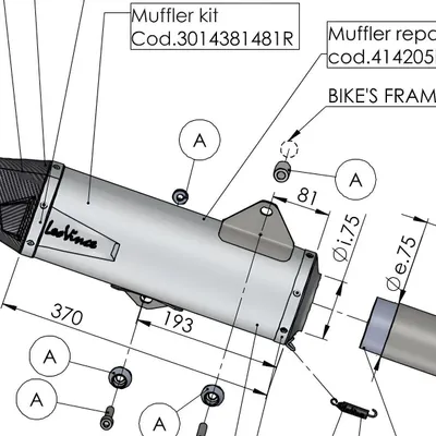 Produktbild von Endschalldämpfer LeoVince Auspuff-Ersatzteil 10440, Edelstahl, 370mm 75mm > 52mm, rechts