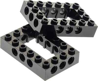 Produktbild von 2x Lego Technic Bau Stein Rahmen 4x6 schwarz Lochbalken 4144025 40344 32531
