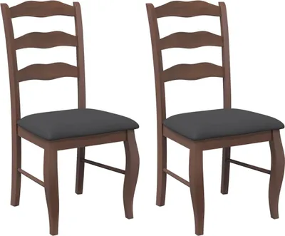 Produktbild von vidaXL Esszimmerstühle mit Kissen 2 Stk. Braun Massivholz Gummibaum