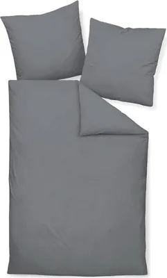 Produktbild von Janine Design Mako-Satin Bettwäsche-Garnitur Colors 31001 Farbe titan Größe 135x200 + 80x80cm