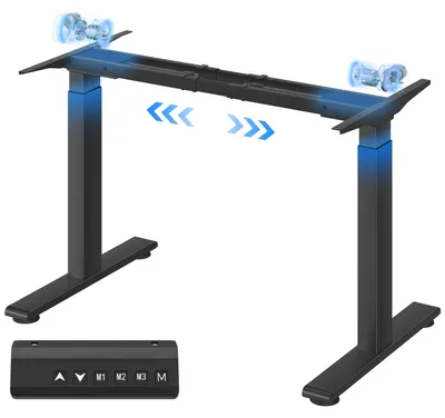 Produktbild von SONGMICS Höhenverstellbarer Schreibtisch Gestell, Elektrische Schreibtischgestell mit 2 Motoren, 4 Memory-Tasten, Stahl, (100-170) x 70 x (72-120) cm, Weiß, Belastbar bis 120 kg, LSD019W01V3