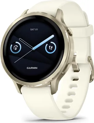 Produktbild von Garmin VENU 4 GPS-Fitness-Smartwatch, 41mm Lunar Gold - Beige, 010-03013-00