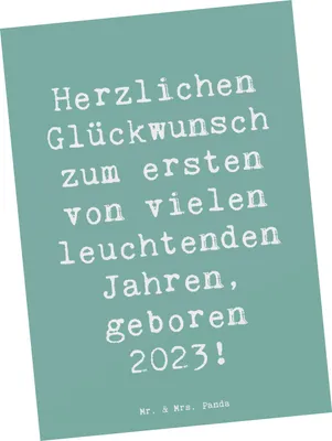 Produktbild von Mr. & Mrs. Panda Fotokarte Spruch 2023 Geburtstag - Meeresbrise - Geschenk, erstes Lebensjahr, Herzlichen Glückwunsch, Ansichtskarten, strahlende Jahre, Postkarten, neues
