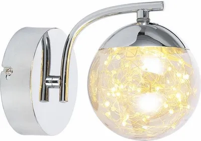 Obrázek produktu pro LED nástěnné svítidlo Universe, chromové, jantarové, 4 W, teplá bílá, 360 lm, kov, rozměry: 14 x 9 x 16 cm, IP20, Reality