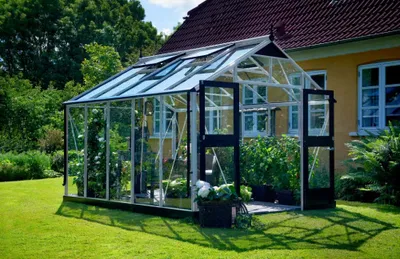 Produktbild von Juliana Gewächshaus Premium Gewächshaus aus Metall in Grau, Anzuchthaus mit 10 mm Wandstärke Treibhaus