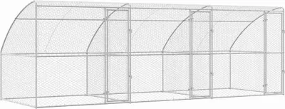 Image de Enclos pour chiens, 3 éléments, argenté, 6 x 2 x 2 m, acier galvanisé
