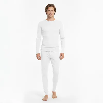 Productafbeelding van HEAT BOOSTER Thermobroek lang heren, geribd met zachte fleece binnenkant, wit, maat XXL