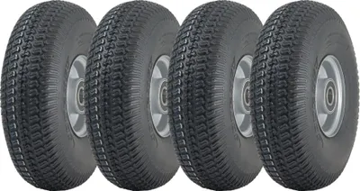 Produktbild von 4.10/3.50-4 Rasenmäherreifen mit Stahlfelge, 4-lagig, P332, 20-mm-Kugellager (4er-Set)