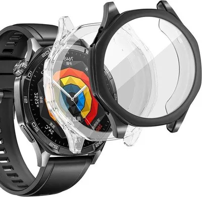 Image de Housse de protection pour smartwatch 46 mm, souple, noire, lot de 2