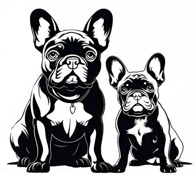 Obrázok produktu pre Nálepka na stenu 46x40 cm - Bulldogs