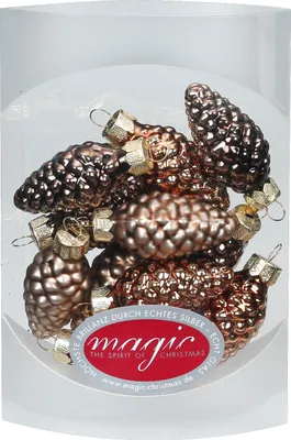 Produktbild von Christbaumschmuck Zapfen Glas 4.5cm, 12 Stück, Farbe:Elegant Lounge ( schokolade braun )
