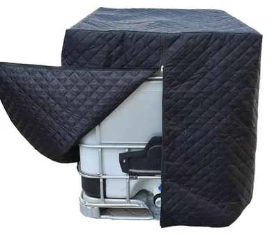 Produktbild von IBC Tank Abdeckung Winterfest 1000L Frostschutz 120x100x116 cm Schwarz mit Reißverschluss