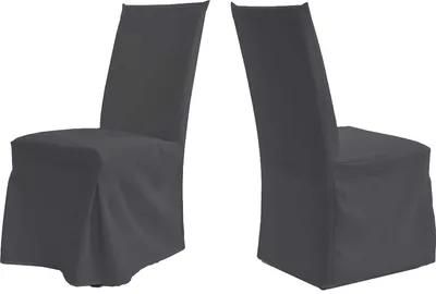 Produktbild von TexDeko Universal Stuhlhusse - Modell Paris - Anthrazit waschbar, blickdicht, strapazierfähig Stuhlbezug