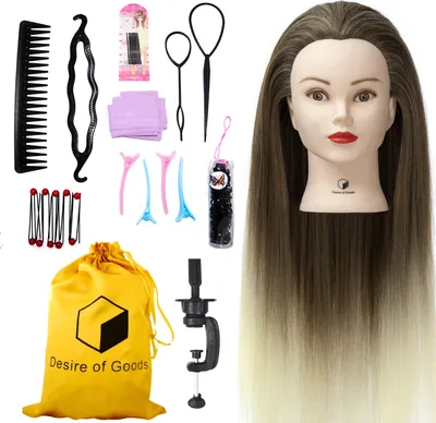 Produktbild von Desire of Goods Übungskopf Friseurkopf Ombre – Tischklemme & Styling-Zubehör – Frisierkopf – Friseurskopf – 70 cm