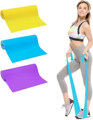 Produktbild von 3er-Set Fitnessband Gymnastikband Widerstandsband wie Sportband Yoga Fitness, Ausführung:150 x 15 cm