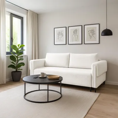 Produktbild von Sofa ADEL, Wohnzimmer, modernes Schlafsofa Couch 3-Sitzer Sofa freistehendes Polstersofa Bettkasten 231 cm Schlaffunktion Creme Marcello 20