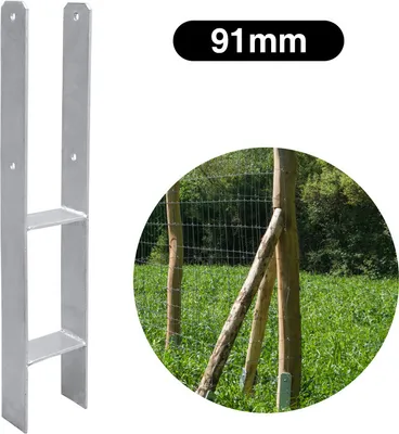 Immagine prodotto di 2x Ancoraggio per palo 91MM Supporto per palo H Ancoraggio per palo H Spessore del materiale 4,75 mm