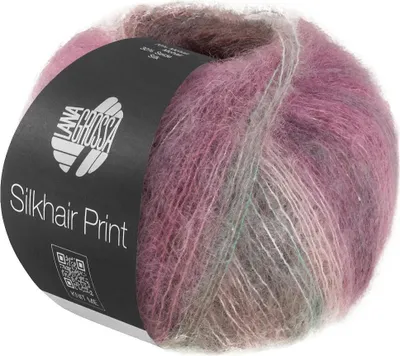 Produktbild von Lana Grossa - Silkhair Print 25g 0436 taupe mintgrün hellbeige zyklam