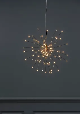Produktbild von 3D-LED-Hängestern 'Firework' - 120 warmweiße LED - schwarz - D: 26cm - Material: Metall