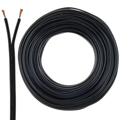 Image de Câble pour haut-parleurs, 2 x 0,50 mm², 25 mètres, noir, CCA