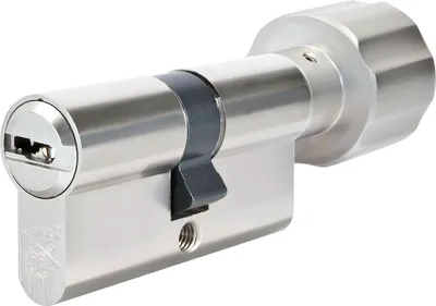 Produktbild von Abus Knaufzylinder x12R, Schließzylinder verschiedensperrend 70/K45 inklusive 5 Schlüssel, Messing vernickelt matt
