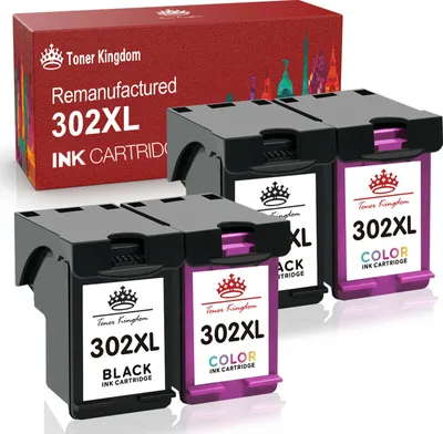 Produktbild von 4 Pack set 302XL Remanufactured Druckerpatronen Ersatz für HP 302 für HP Deskjet 3630 1110 Envy 4525 4520 4524 4527 Officejet 4650 4658 3833 Drucker (2x Schwarz,2x Farbe)