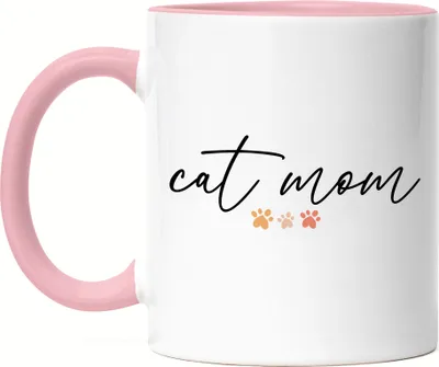 Produktbild von Cat Mom Katzenliebhaber Geschenkidee Katzenmama Katzenfans Tasse Rosa