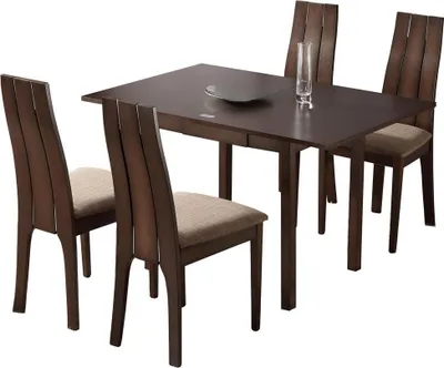 Obrázek produktu pro Designový dřevěný jídelní set: stůl a 4 židle. Židle s opěradlem