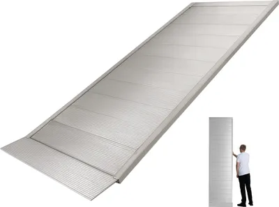 Produktbild von TRUTZHOLM Eventrampe 305 cm Traglast 600kg Alu grau geriffelt Sicherungsbolzen Rampe Auffahrrampe