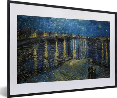 Produktbild von MuchoWow® Gerahmtes Poster Van Gogh - Brücke - Alte Meister 60x40 cm - Poster mit Schwarzem Bilderrahmen Wandposter Rahmen Foto Bilder - Schlafzimmer - Plakat in Rahmen - Drucken