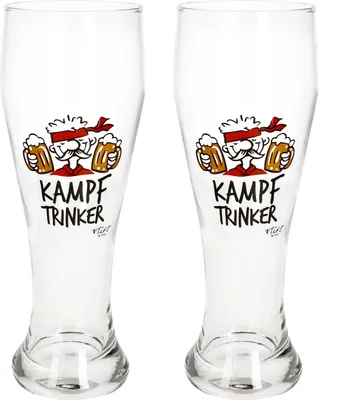 Produktbild von Ritzenhoff&Breker 2x Weizenbiergläser Kampftrinker Weißbierglas 0,5L mit Motiv