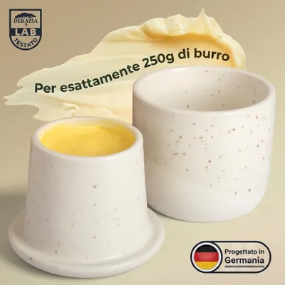 Immagine prodotto di DEKAZIA® Burattolo Francese Raffreddato ad Acqua | Campana del Burro, Zangola, Barattolo Burro Francese, Campana Burro Vetroceramica, Contenitore Burro, Ca
