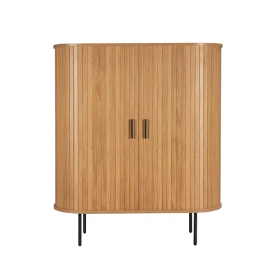Produktbild von Möbilia Kommode | 2 Schiebetüren | B 100 x T 40 x H 118 cm | natur – schwarz | 32020006 | Serie KOMMODE