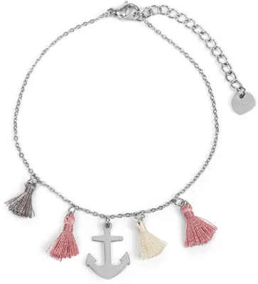 Produktbild von styleBREAKER Damen Edelstahl Armkette mit Anker Charm und Quasten, Ankerkette, Schmuck 05040166