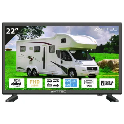 Produktbild von ANTTEQ AE22F5C-T21 - 22 Zoll Full HD Fernseher - 12V / 230V Camping TV - Ohne Smart TV - DVB-T2/S2/C - HDMI, SCART & USB