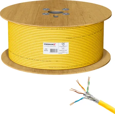 Produktbild von PremiumX 500m CAT 7A Netzwerkkabel Simplex LAN Kabel Ethernet Datenkabel