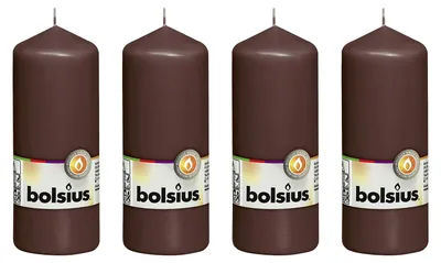 Image de lot de 4 bougies - hauteur 15 cm - diamètre 5,8 cm - châtaigne
