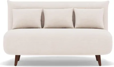 Image de Best Mobilier Lumi - Banquette convertible clic-clac 2 places en velours côtelé , Beige