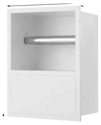 Immagine prodotto di Portarotolo da bagno, da incasso, montaggio a parete, acciaio inossidabile resistente, colore bianco