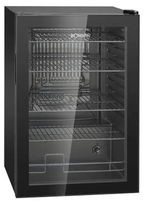 Produktbild von Bomann® Glastürkühlschrank | Platz für 178 Dosen | Sparsam und effizient | 4 Gitterablagen auf 6 Ebenen | Doppelverglaste Gerätetür | 39 dB | KSG 7290