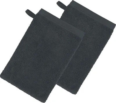 Produktbild von Erwin Müller Waschhandschuh Heidenheim" 2er-Pack anthrazit 15x21 cm"